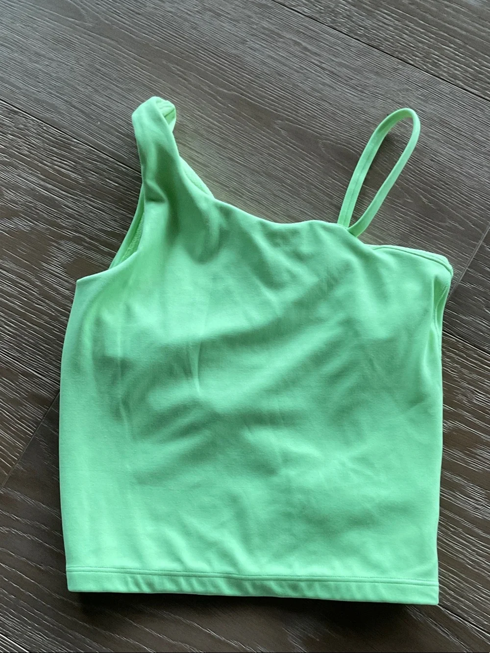 Athleta Green One-Shoulder Tank Top